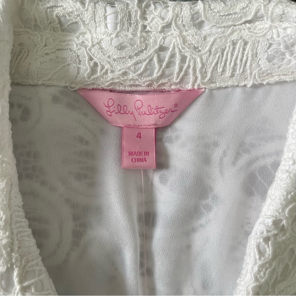 Lilly Pulitzer Nelle Lace Button-Down Dress size 4 NWT - Picture 6 of 11